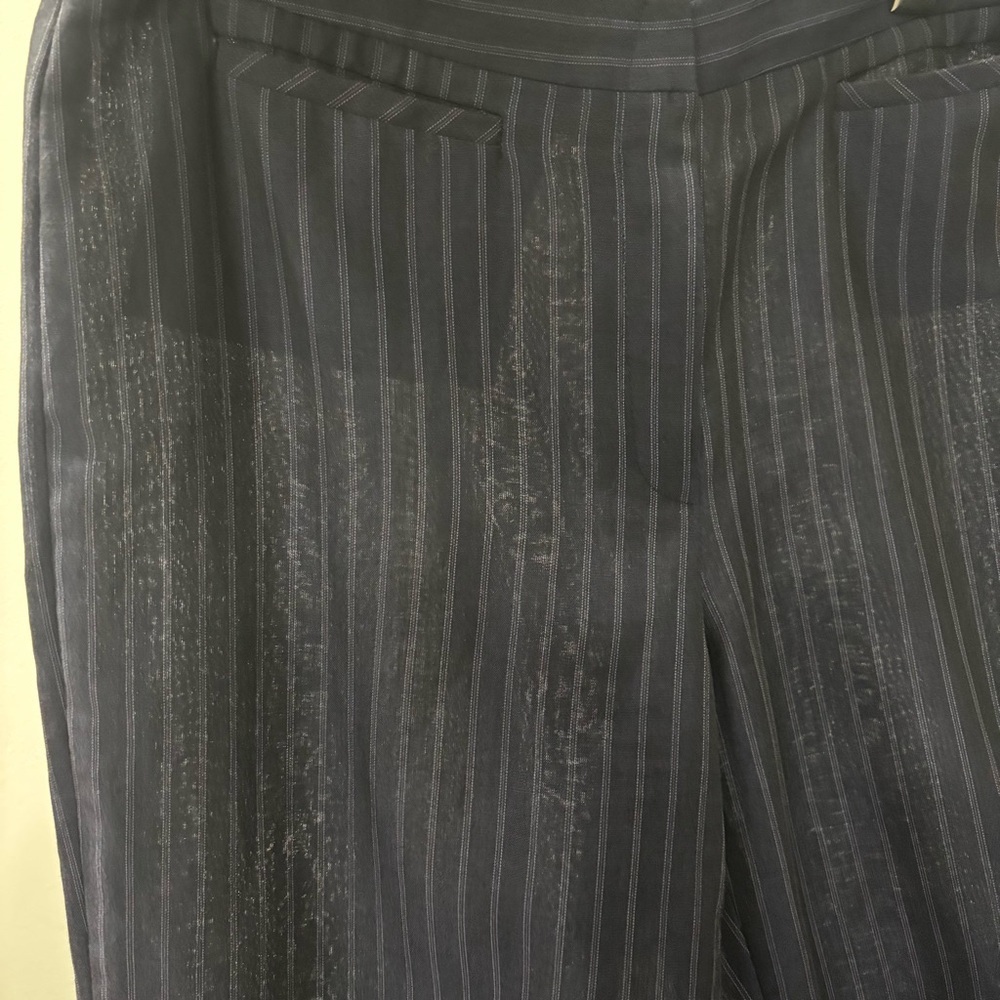 Portfolio Louben Size 12 Navy Blue Pinstripe Dress Pants Career Office Trousers - Picture 11 of 15